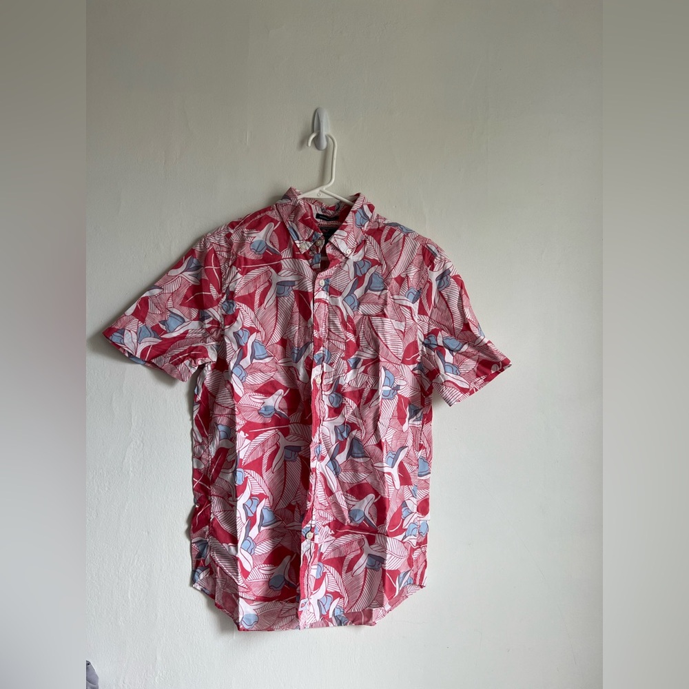 SMALL VINEYARD VINES FLOWER LEAVES SHORT SLEEVE SLIM MURRAY SHIRT saltwater mens